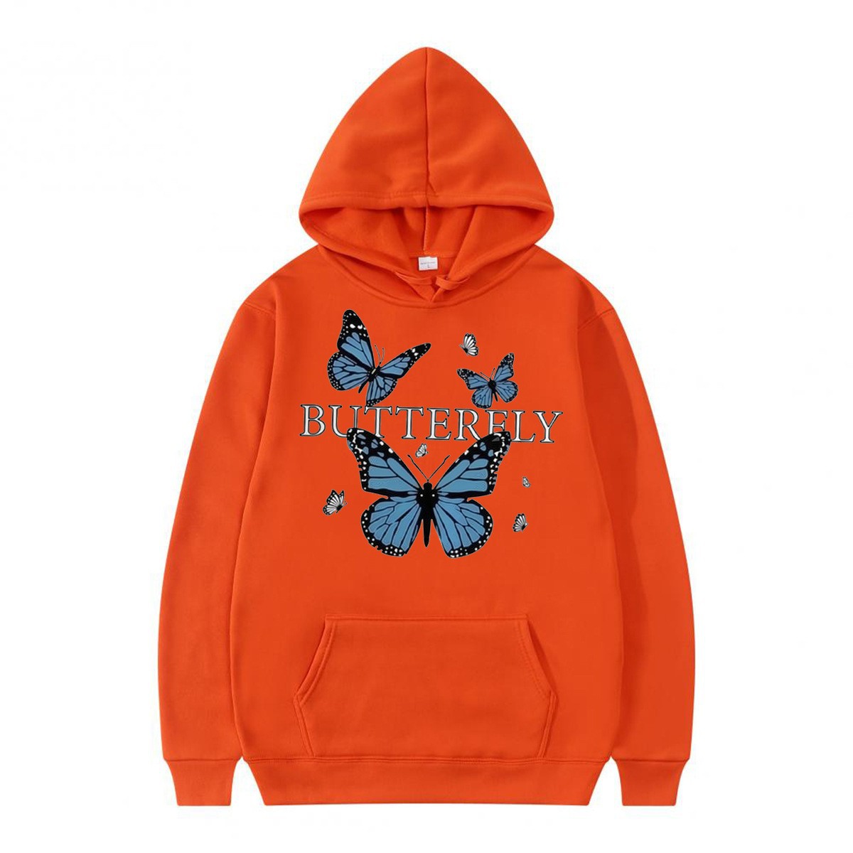 Hooded Sweatshirt with Butterfly Print Fun Pattern Casual Sporty Style — image 3