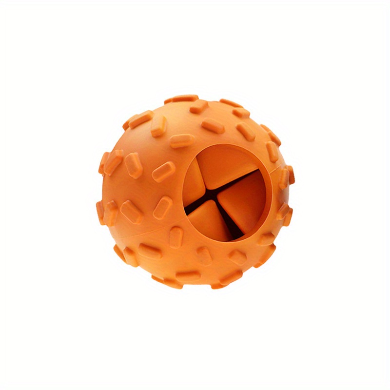 Orange-yellow Leakage Ball Puzzle Throwing Dog Bite Toy Ball Grinding Teeth Cleaning Rubber Dog Toy — image 1