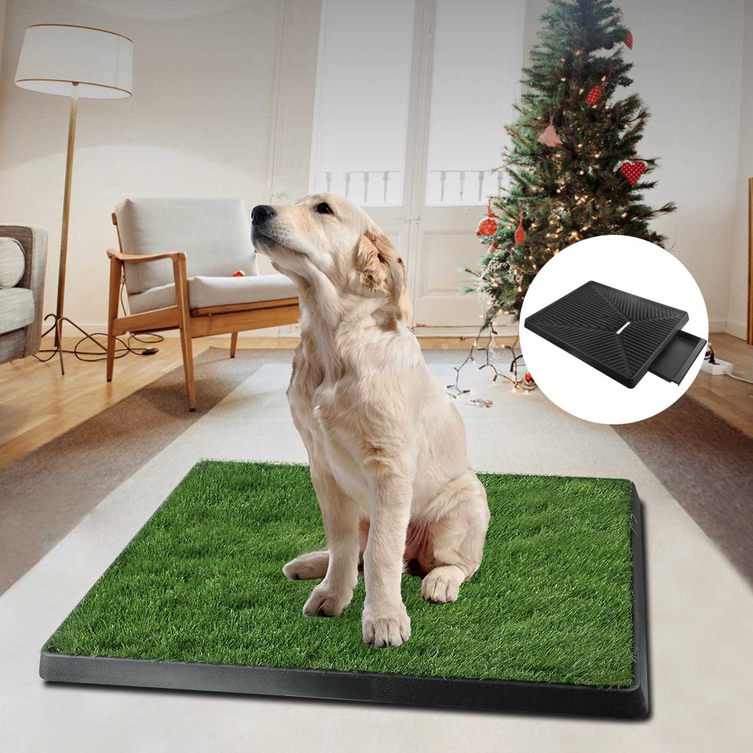 Dog Potty Training Artificial Grass Pad Pet Cat Toilet Trainer Mat Puppy Loo Tray Turf For Small Medium Dogs Indoor Outdoor Use — image 2