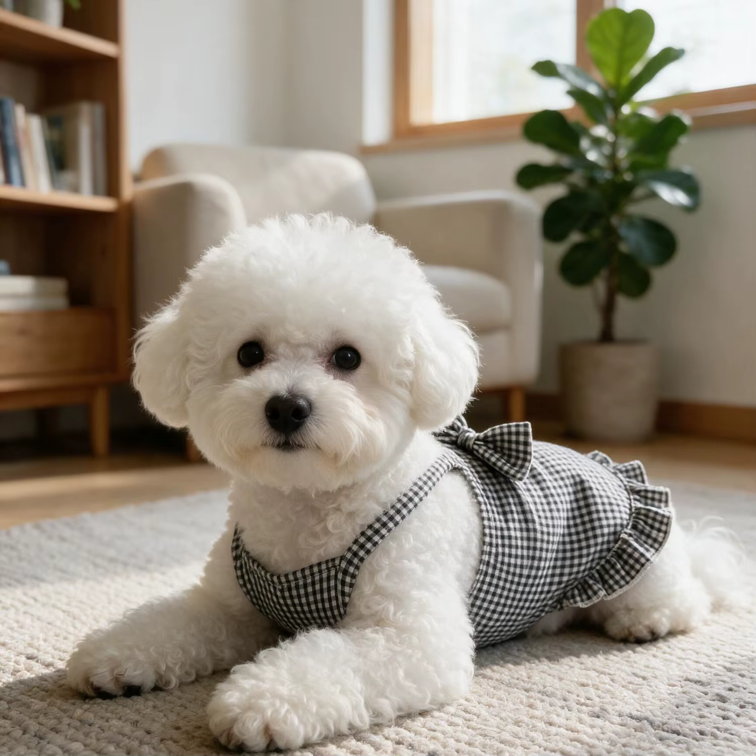 Ropa de verano para perros pequeños: camiseta de tirantes con volantes y rayas, chaqueta transpirable para cachorros, ropa de perro dulce y frillada — imagen 6