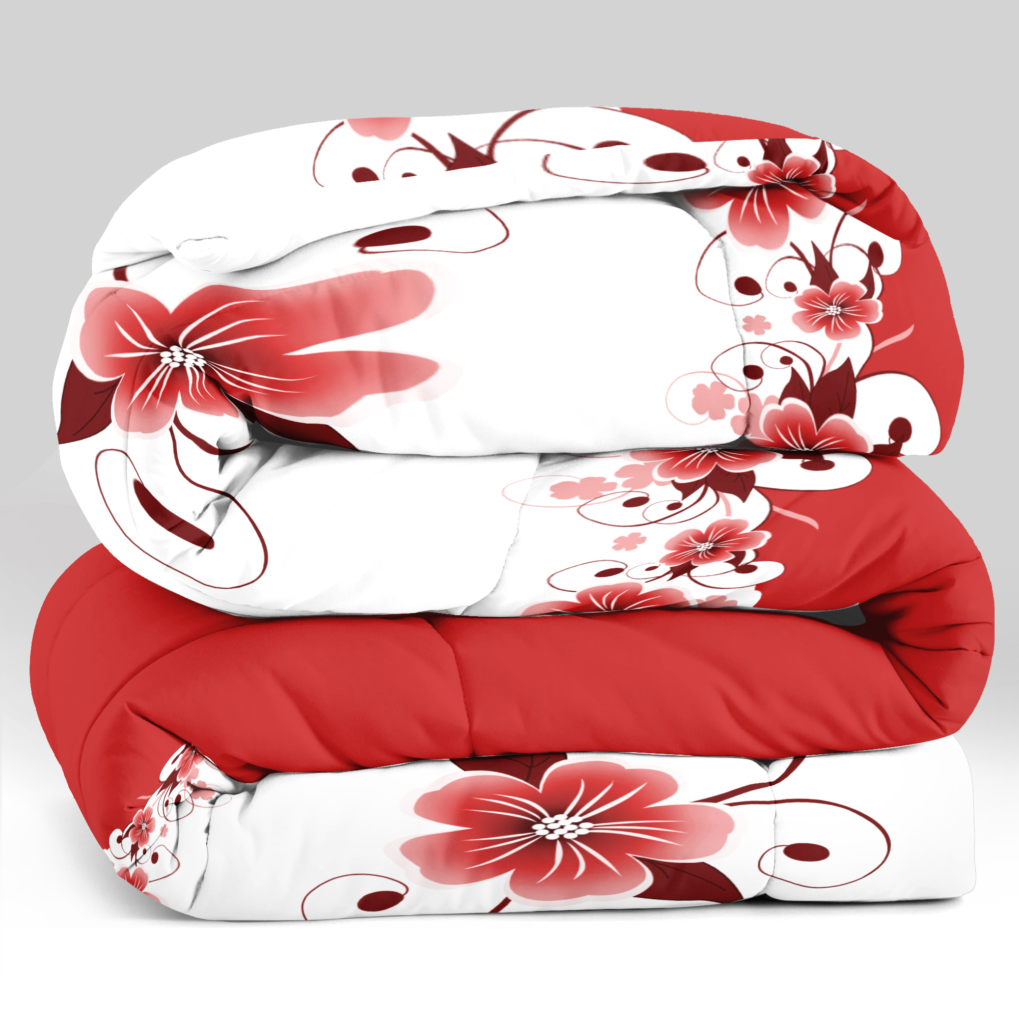 Set de Funda Nórdica de 5 Piezas, Ropa de Cama Floral Roja y Blanca, Funda para Edredón Botánica, Ropa de Cama Reversible de Alto GSM, Fundas de Almohada a Juego, Fundas de Cojín, Cierre de Cremallera Oculto, 4 Amarres en las Esquinas, Resistente a Mascot — imagen 4