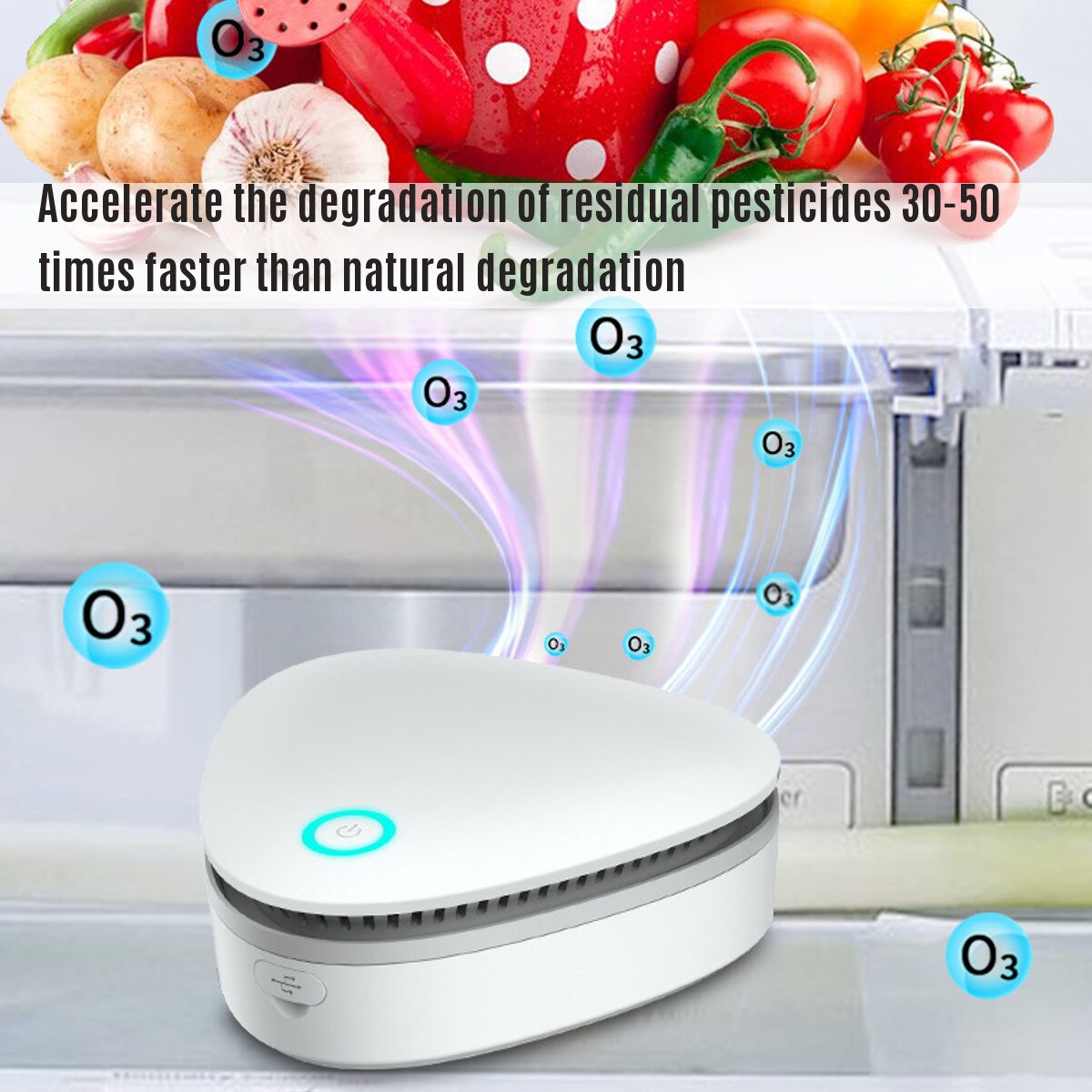 USB Portable Mini Ozone Air Purifier Fresh Deodorant Sterilizer Eliminator for Car Refrigerator Closets Pet Car — image 2