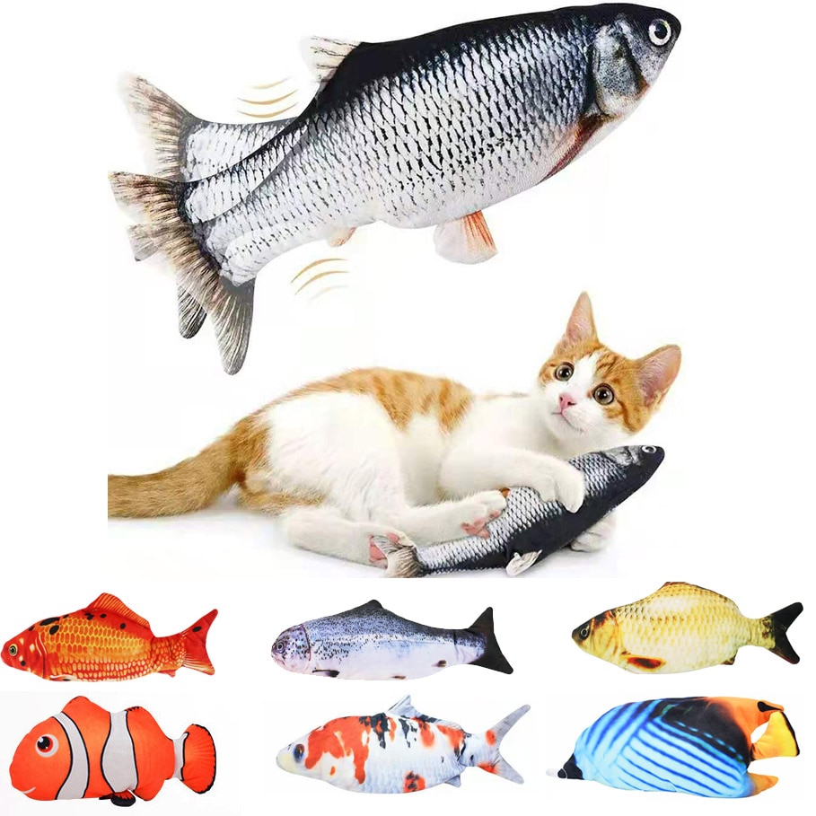 Cat USB Charger Toy Fish Interactive Electric floppy Fish Cat toy Realistic Pet Cats Chew Bite Toys Pet Supplies Cats dog toy — image 1