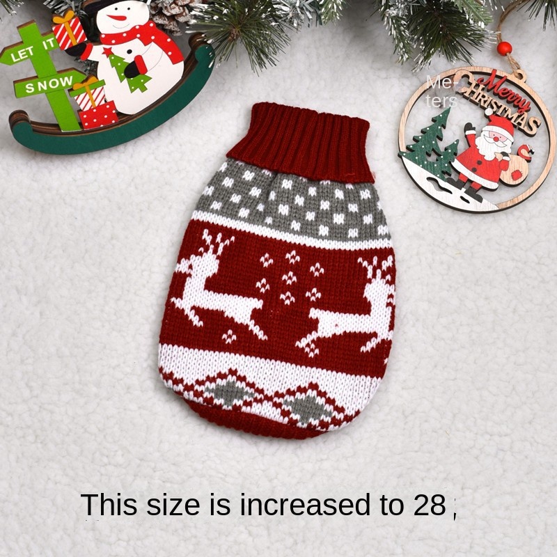 Pet clothes for autumn and winter warm knit Christmas teddy cat sweaters cat and dog clothing — image 10