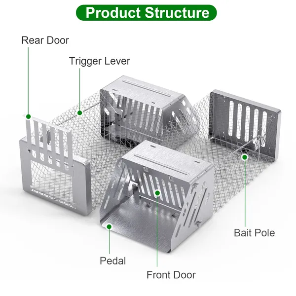 Trampa Automática Continua para Ratas con Puerta Única - Gato Humano para Pequeños Roedores — imagen 1