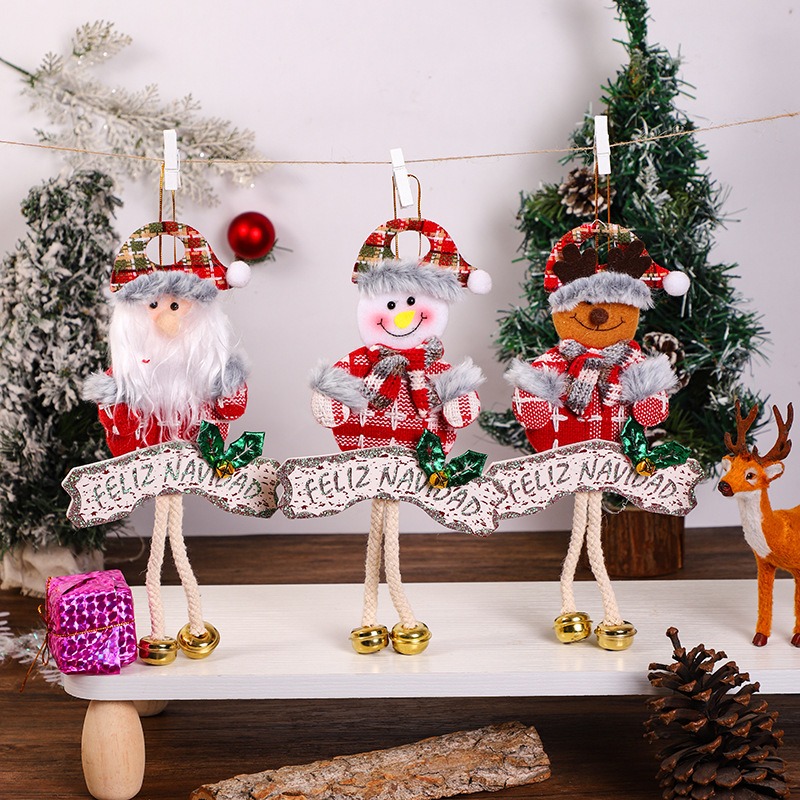 Old Man Snowman Deer Shopping Mall Hotel Window Bell Pendant Christmas Tree Small Pendant — image 7