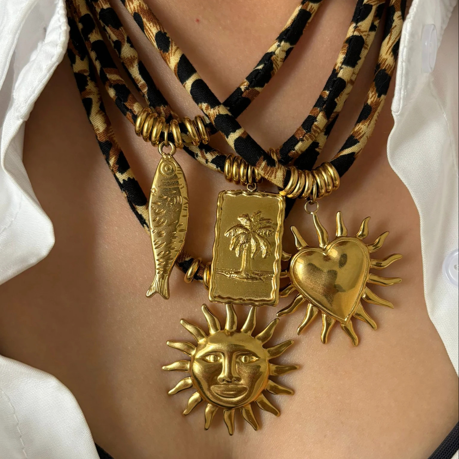 Pulsera de Cuello con Diseño Geométrico de Leopardo y Cuerda para Mujer, Estilos Europeo y Americano — imagen 7