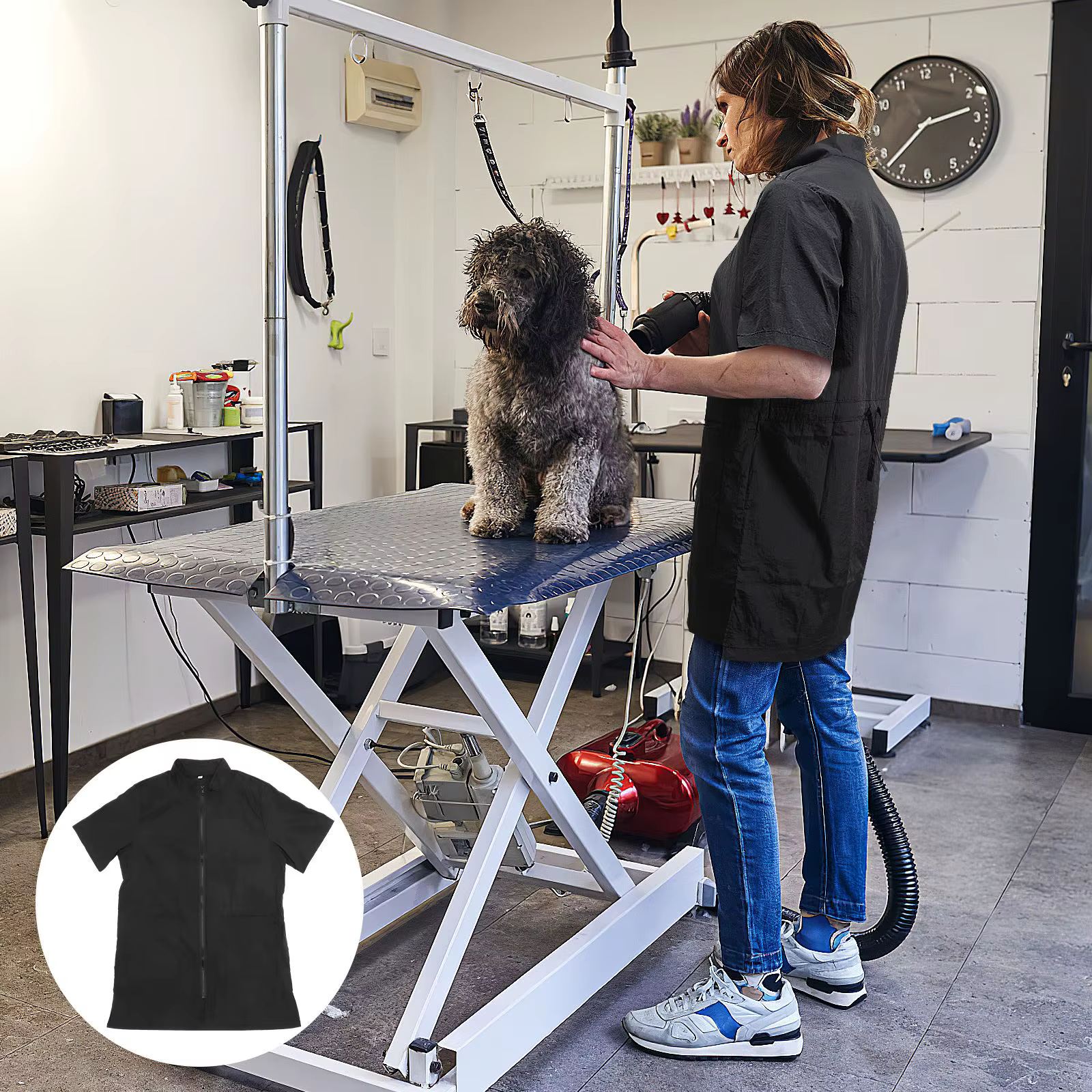 Pet Cosmetologist Clothes Pet Salon Grooming Apron Beautician Bath Waterproof Uniform For Home Outdoor Pet Hospital Pet Grooming — image 6