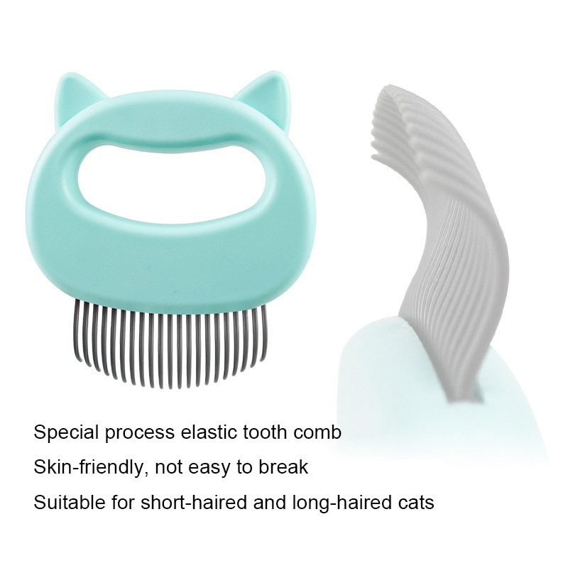Elastic Soft Needle Comb Pet Hair Removal Massaging Shell Comb Cat Massage Brush Kitten Grooming Shedding Tools Bathing Supplies — image 4