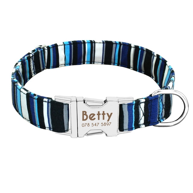 Dog Collar Personalized Nylon Pet Dog Tag Collar Custom Puppy Cat Nameplate ID Collars Adjustable For Medium Large Dogs Engraved — image 11
