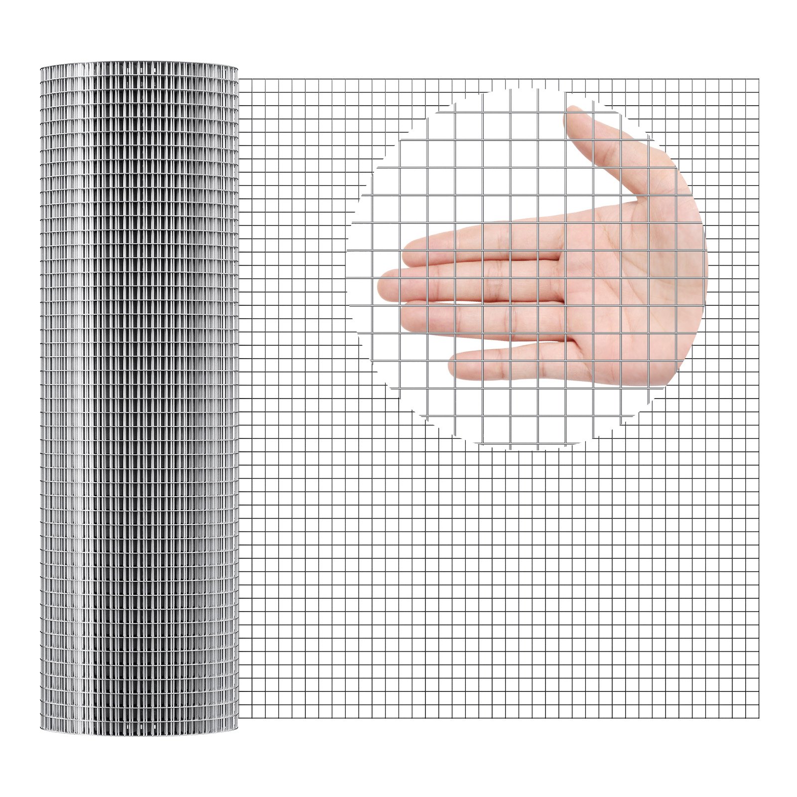 Hardware Cloth, 1'2 Inch 24in X 50 Ft 19 Gauge, Hot Dipped Galvanized Wire Mesh Roll, Chicken Wire Fencing, Wire Mesh For Rabbit Cages, Garden, Small Rodents — imagen 1