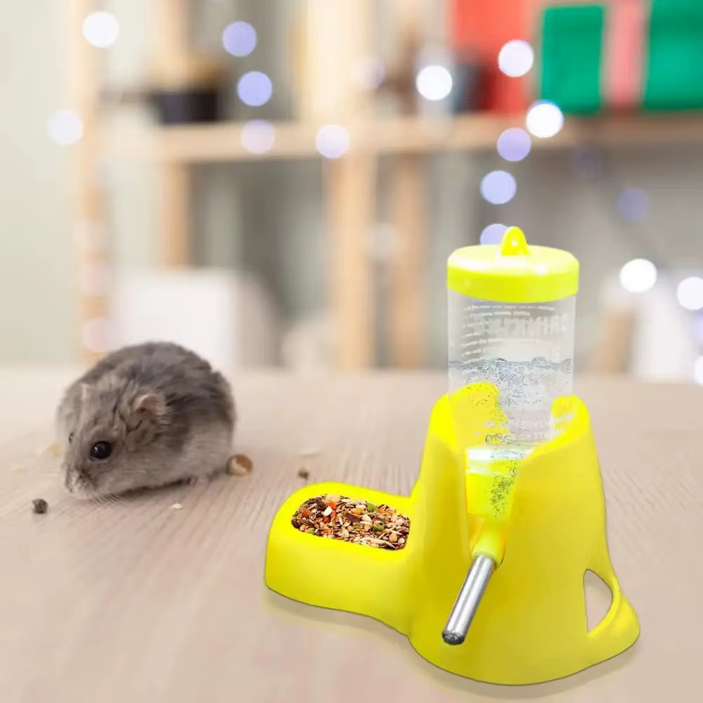 Dispensador Automático de Agua para Roedores Pequeño Animal Botella de Bebida con Contenedor de Alimento y Comida — imagen 6