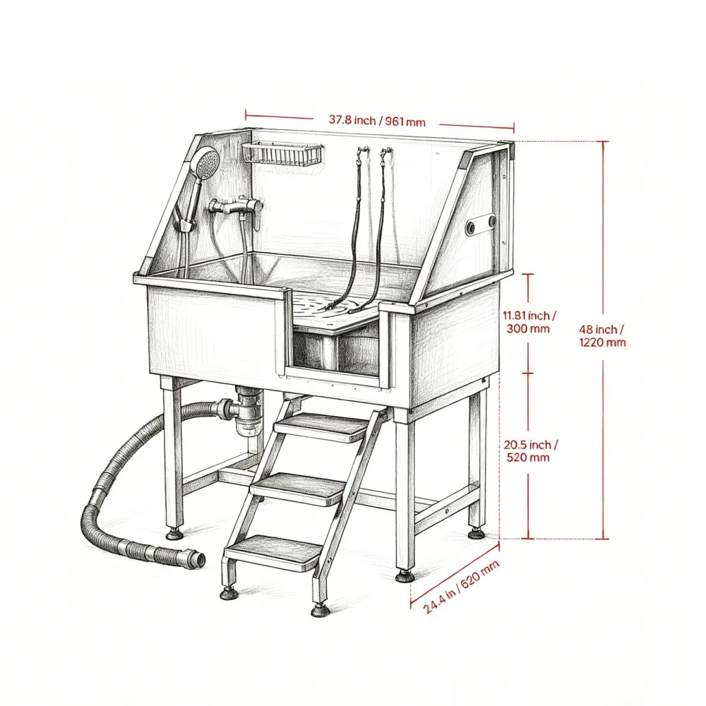 Stainless Steel Dog Washing Station — image 3