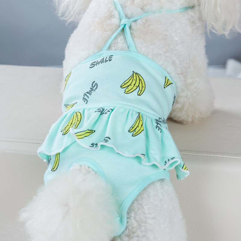 New Pet Physiological Pants Banana Print Strap Small Dog Bitches Hygiene Pants Dog Menstrual Pants — image 4