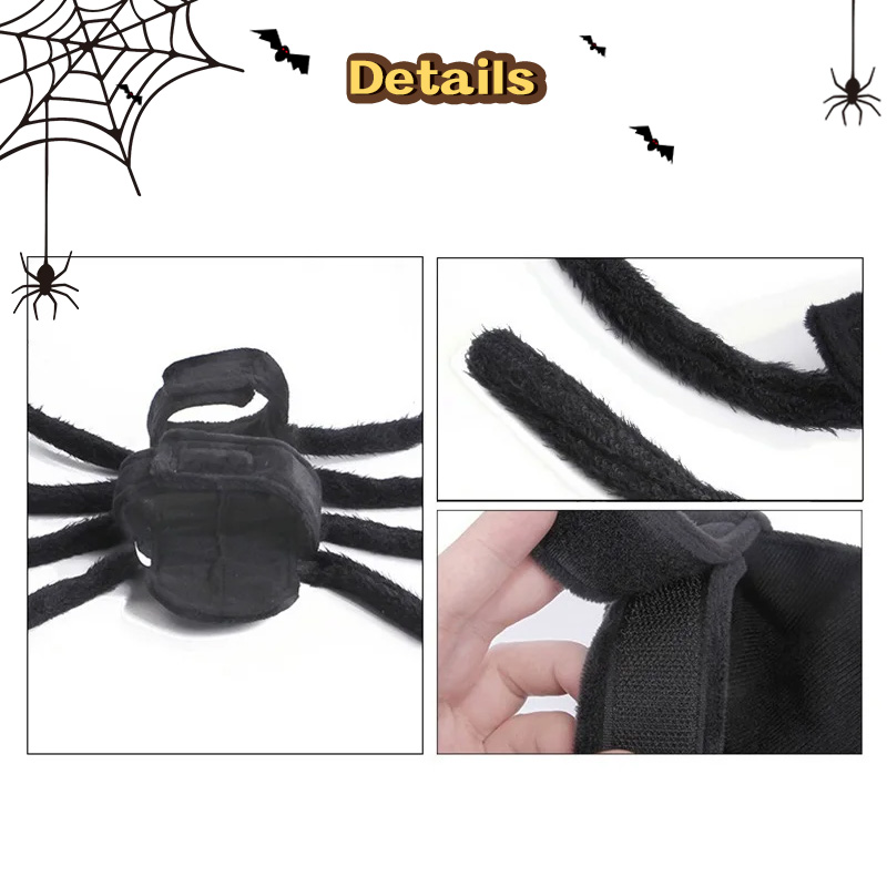 Spider Back Design Pet Halloween Costume – Fits Cats, Small/Medium Dogs & Puppies — image 4