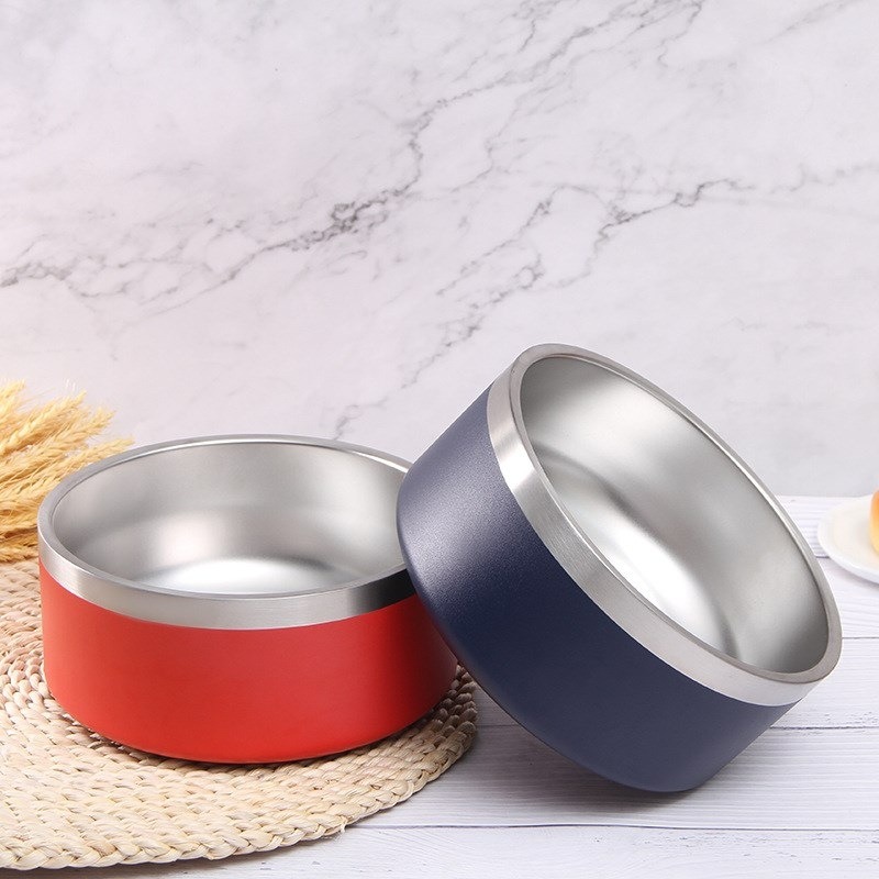 Bol de Alimento Canino Grande Capacidad Acero Inoxidable Redondo con Dos Capas y Vacío para Perros Comida No Deslizante — imagen 2