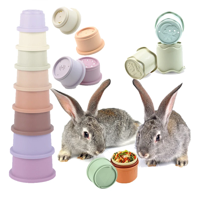 Tazas de Pila para Conejos Coloridas Reutilizables Juguetes para Animales Pequeños — imagen 1