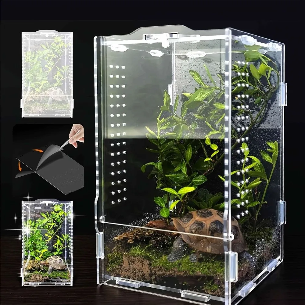 Transparent Reptile Feeding Box Anti-escape Ventilated Jumping Spider Terrarium Buckle Lock Acrylic Crawler Box — image 3