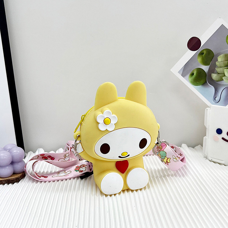 Silicone Cartoon Rabbit Small Bag Girl One Shoulder Messenger Bag Princess Coin Purse — image 6