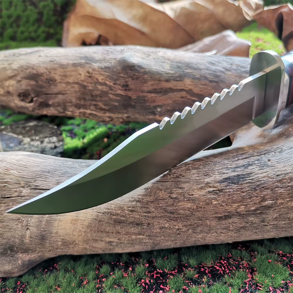 High-Quality 8CR15Mov Steel Blade Hunting Knife with Wooden Handle - Sharp and Reliable Straight Knife with Oxford Cloth Cover — image 2