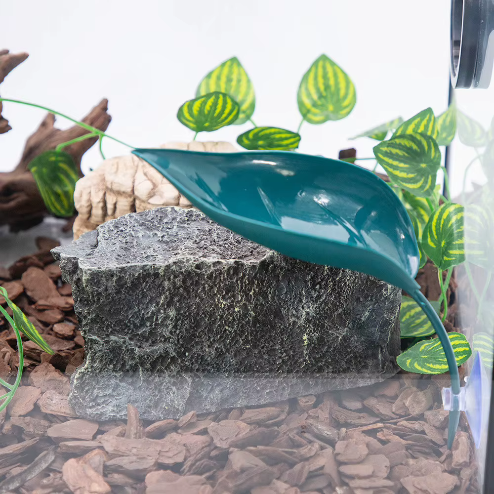 Reptile Basking Area Resting Terrace Frog Habitat Leaf Suction Cup Tank Accessories Simulated Leaves for Geckos SYXZS01 — image 4