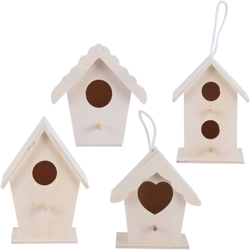 Caja de Pájaros para Jardín de Madera - Casa de Ave para Exterior con Cuerda de Colgar — imagen 1