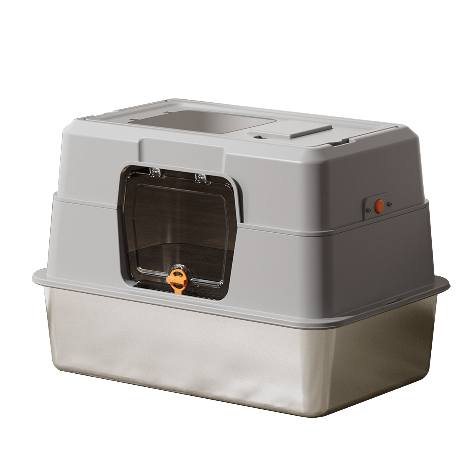 Fully Enclosed Stainless Steel Cat Litter Box — imagen 8