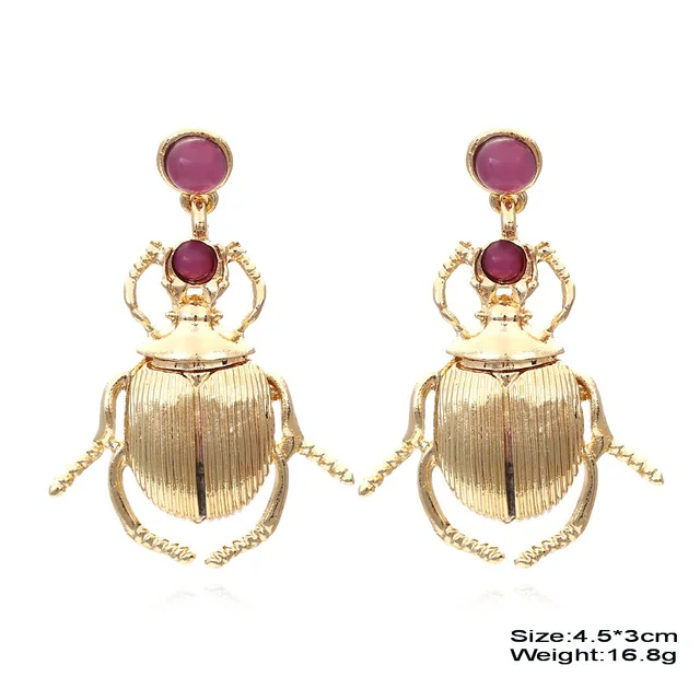 Exaggerated Metal Beetle Earrings for Women Punk Simple Animal Geometric Drop Earrings Accessories Jewelry Gifts — image 7
