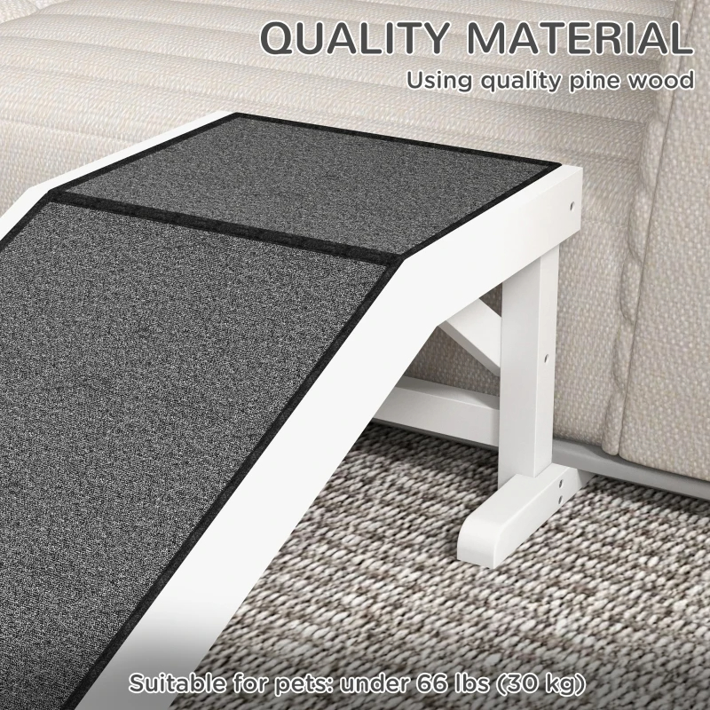PawHut Pet Ramp For Dogs & Cats With Non-Slip Carpet, White — image 5