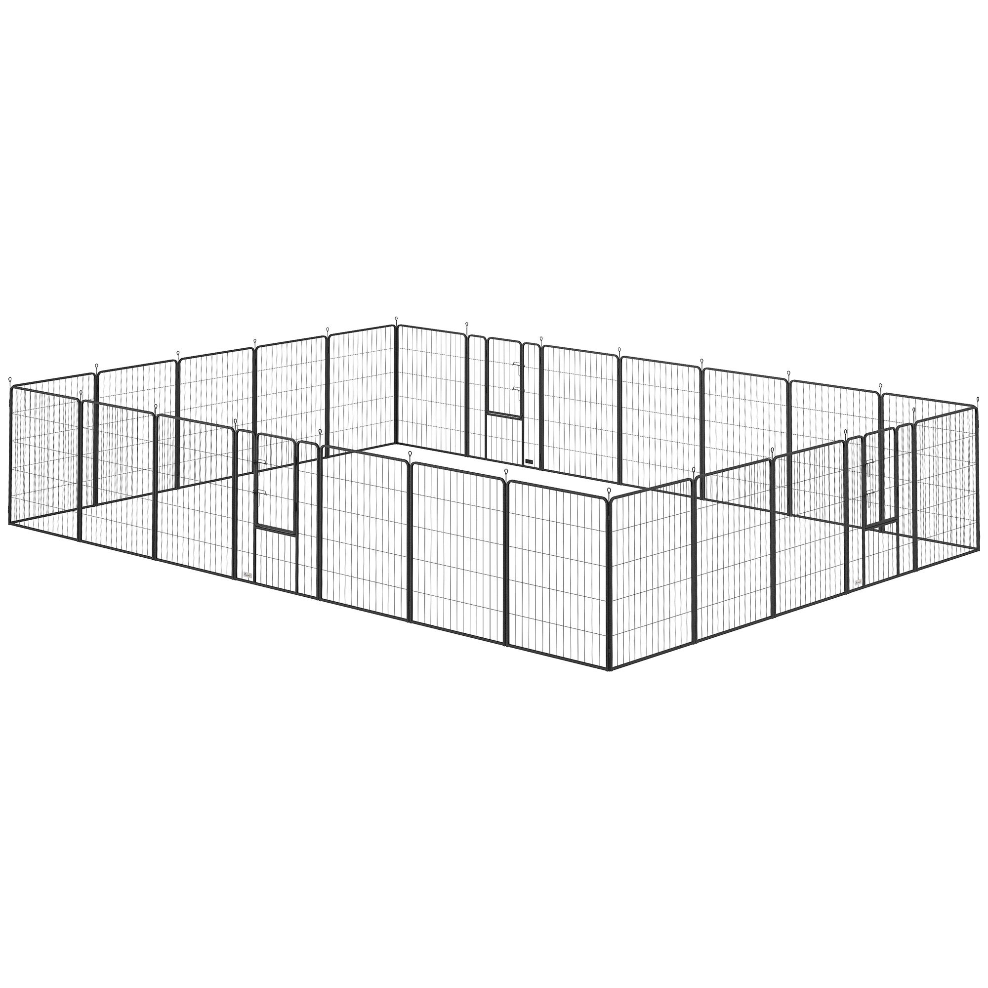 Dog Playpen For Indoor Outdoor, 24 Panels 39 H Puppy Playpen With Lockable Door, DIY Shape Pet Exercise Fence, Gray — image 1