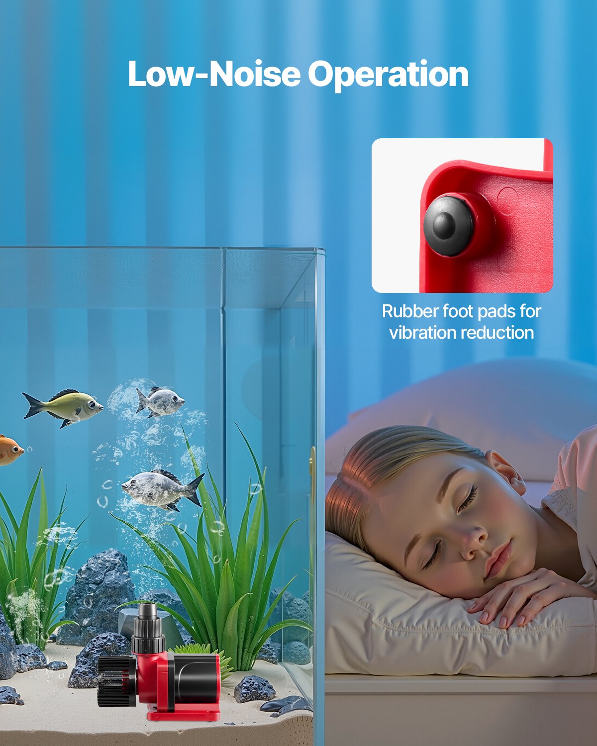 Bomba de agua para acuario 24V DC con controlador, 30W, 800 GPH, generador de olas y bomba de retorno — imagen 2