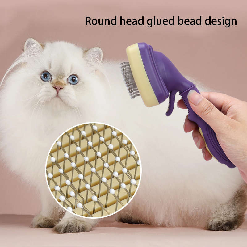 Pet Products Cat Automatic Hair Removal Comb Knot Removal Pet Comb One Button Hair Removal Comb — image 2