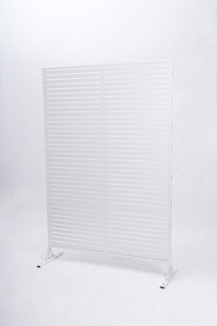 70.87" H × 46.06" W White Metal Privacy Screen, Freestanding Slatted Patio Divider Fence, Coastal & Beach House Decor, Indoor Room & Sunroom Partition, Kid Play Yard & Pet Safe Outdoor Deck Balcony Ba — image 11