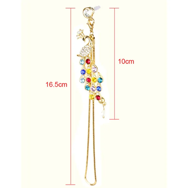 Pulcro de Cristal Diamante Pavo Colorido para Protector de Jack de 3.5mm — imagen 2
