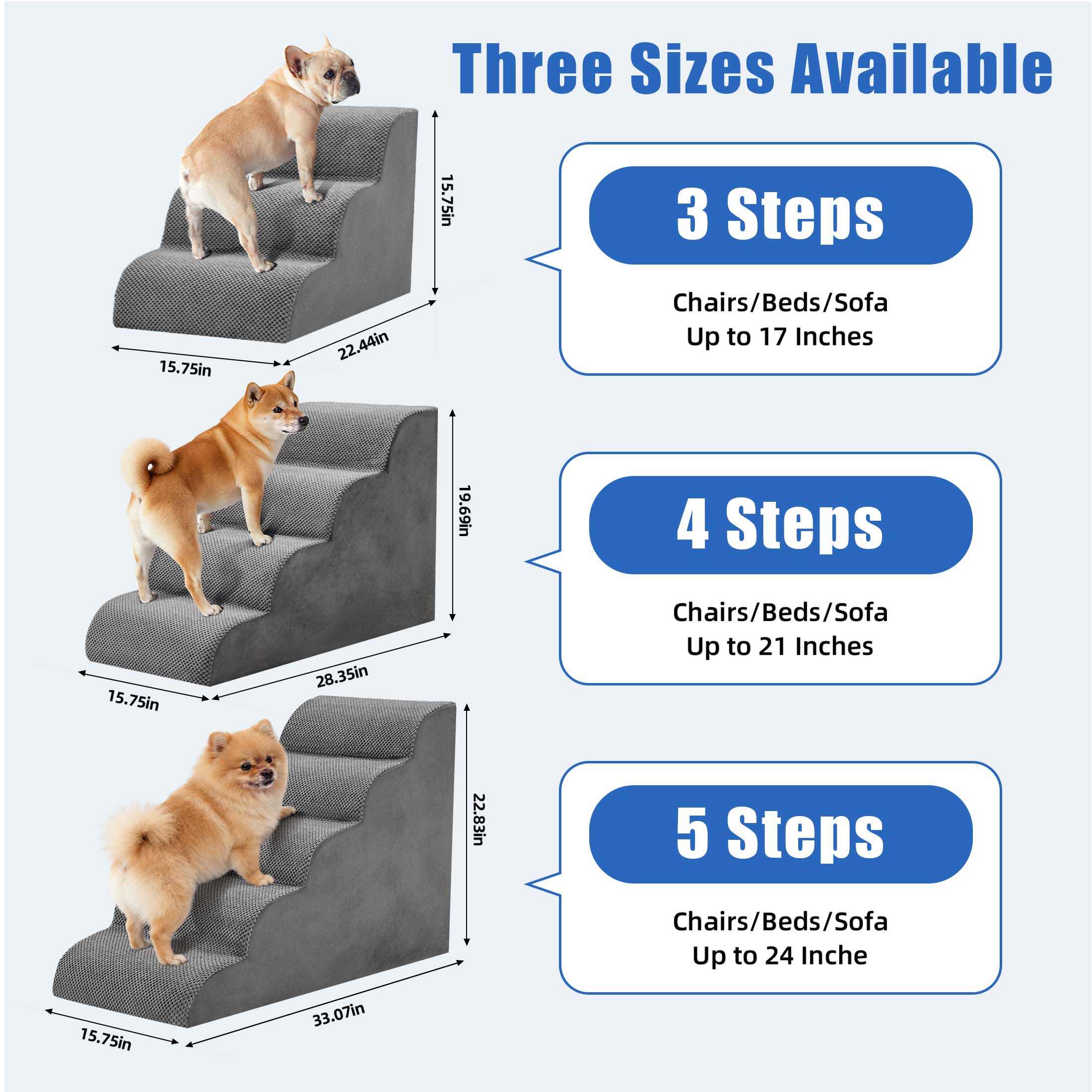 Staircase Ramps Designed For Small Dogs And Cats, High-density Foam Curved Pet Steps, Dog Steps — imagen 2