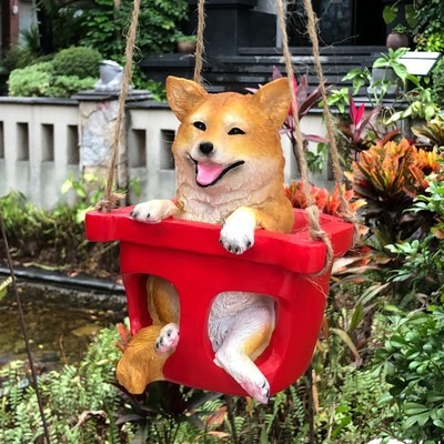 Puppy Swinging on a Swing Garden Courtyard Decoration Pendant — image 4