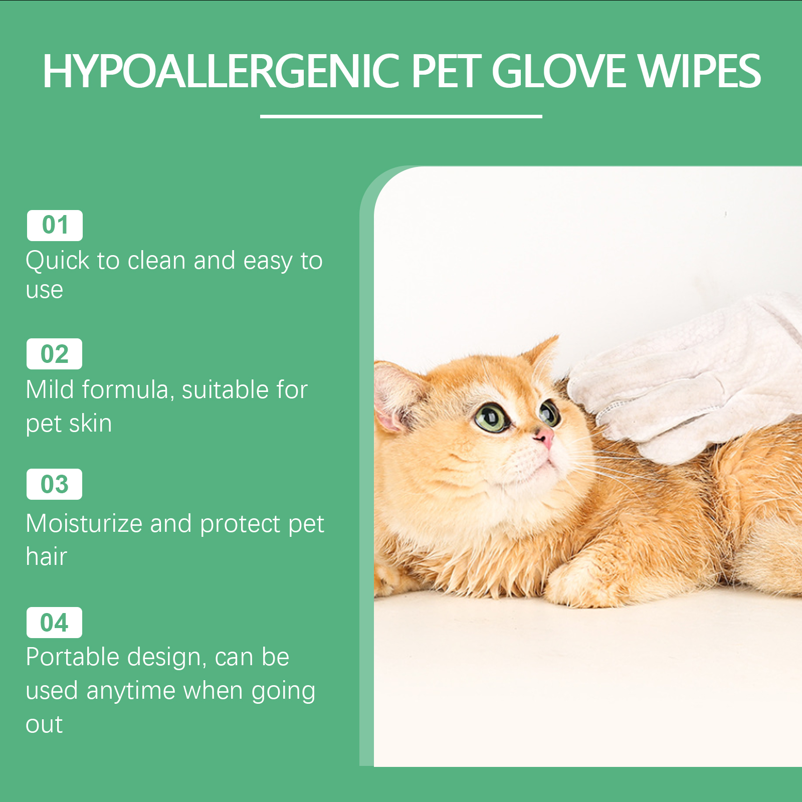 Pet Disposable Cleaning Gloves Dog Cat Hair And Skin Gentle Cleaning Care Gloves — image 4