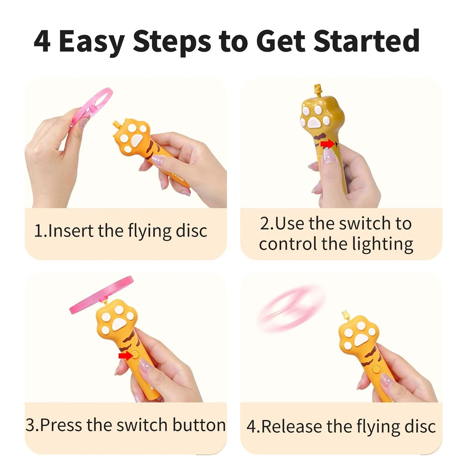 Cat Fetch Toy Flying Disc Launcher Rechargeable Interactive Cat Toys & 10 Discs — image 16