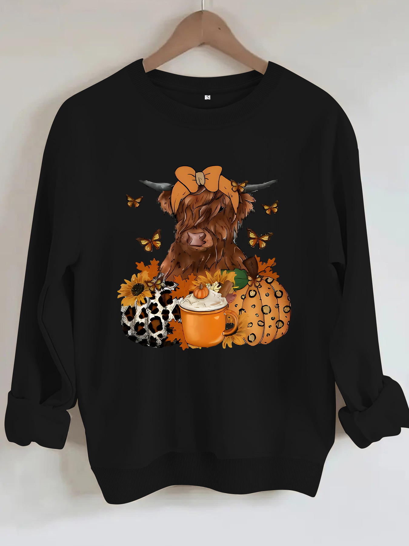 Highland cattle print round neck sportswear — imagen 7
