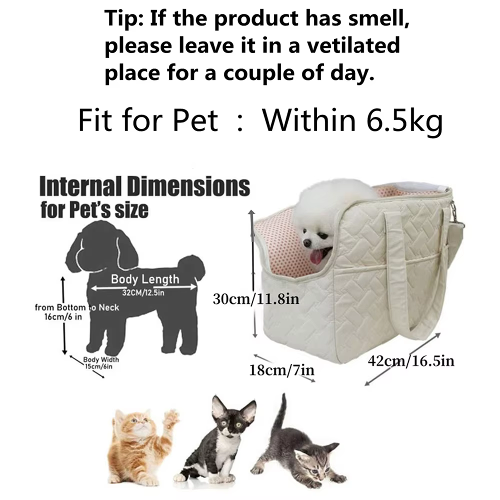 Mochila para Mascotas Portátil, Bolsa de Viaje Respirable para Perros y Gatos Pequeños, Mochila Manual para Viajes con Capacidad 6.5Kg — imagen 3