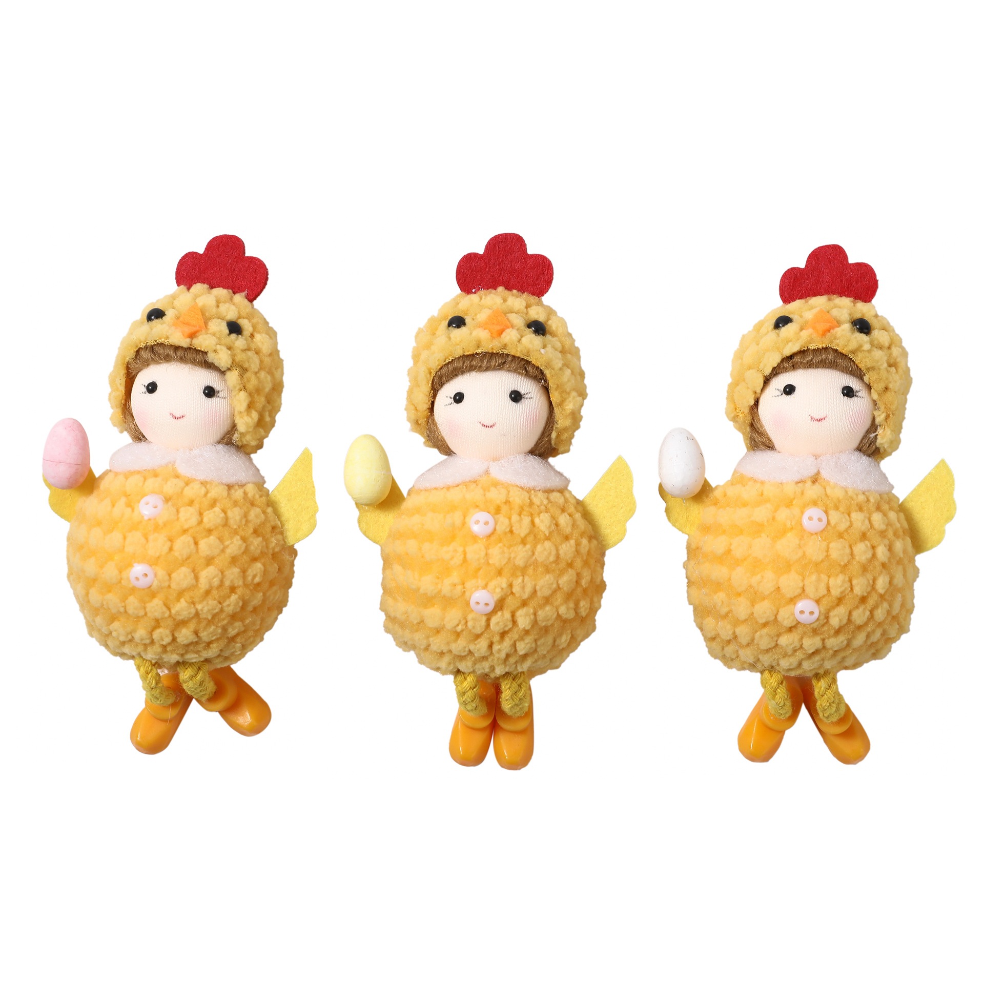 Sombrero de Pollo Pascuas con Niña en el Estómago que Sostiene Huevo de Pascua, Decoración para Escenario de Fiesta — imagen 6