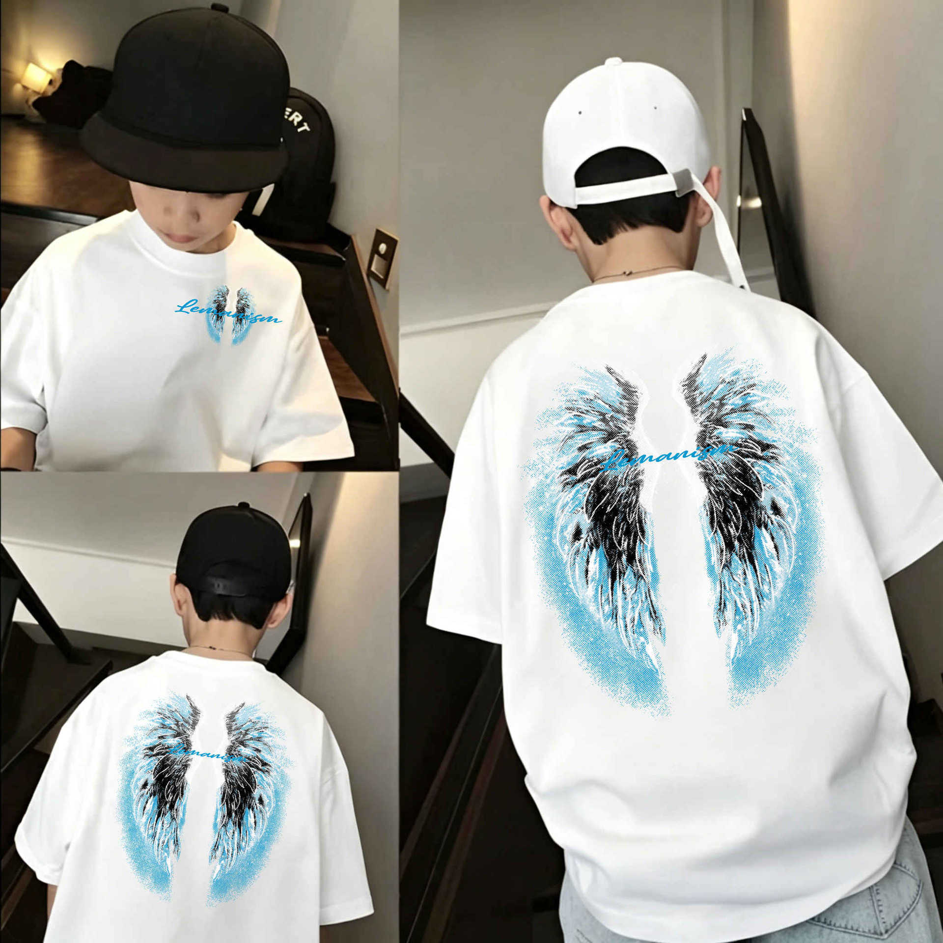 Genius Whale Cotton Kids T-Shirt Short Sleeve Summer Style Half Sleeve Mid-to-Large Boys Summer Top Fashion — image 1