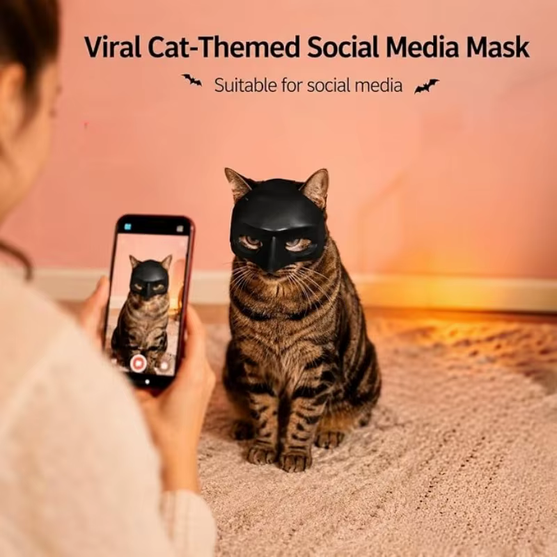 Halloween Bat Pet Mask for Cats Dogs Cool Black Cute Funny Photo Prop Pet Accessory Toy for Adults Holiday Party Decor Gift — image 4