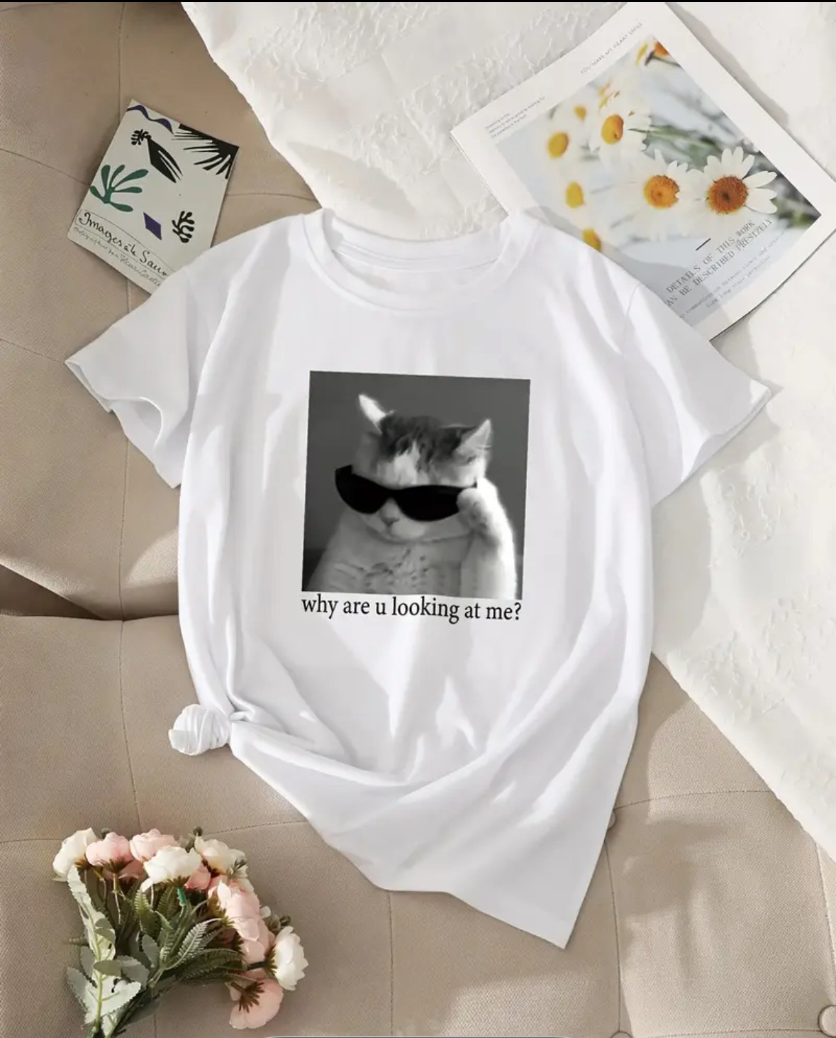 Cat printed short sleeved t-shirt — image 7