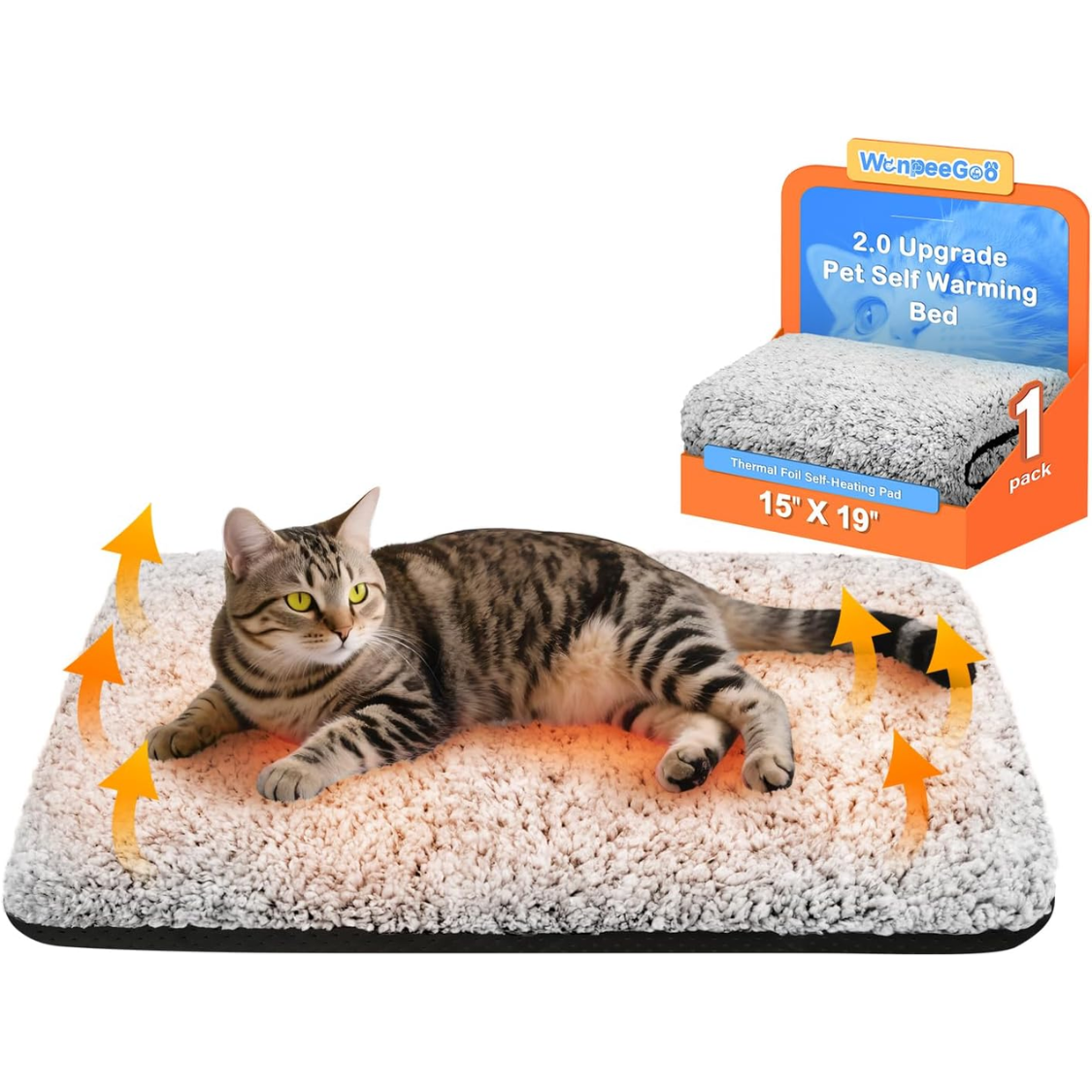 Self Warming Cat Bed, Upgraded Thermal Mat For Indoor Cats — image 1