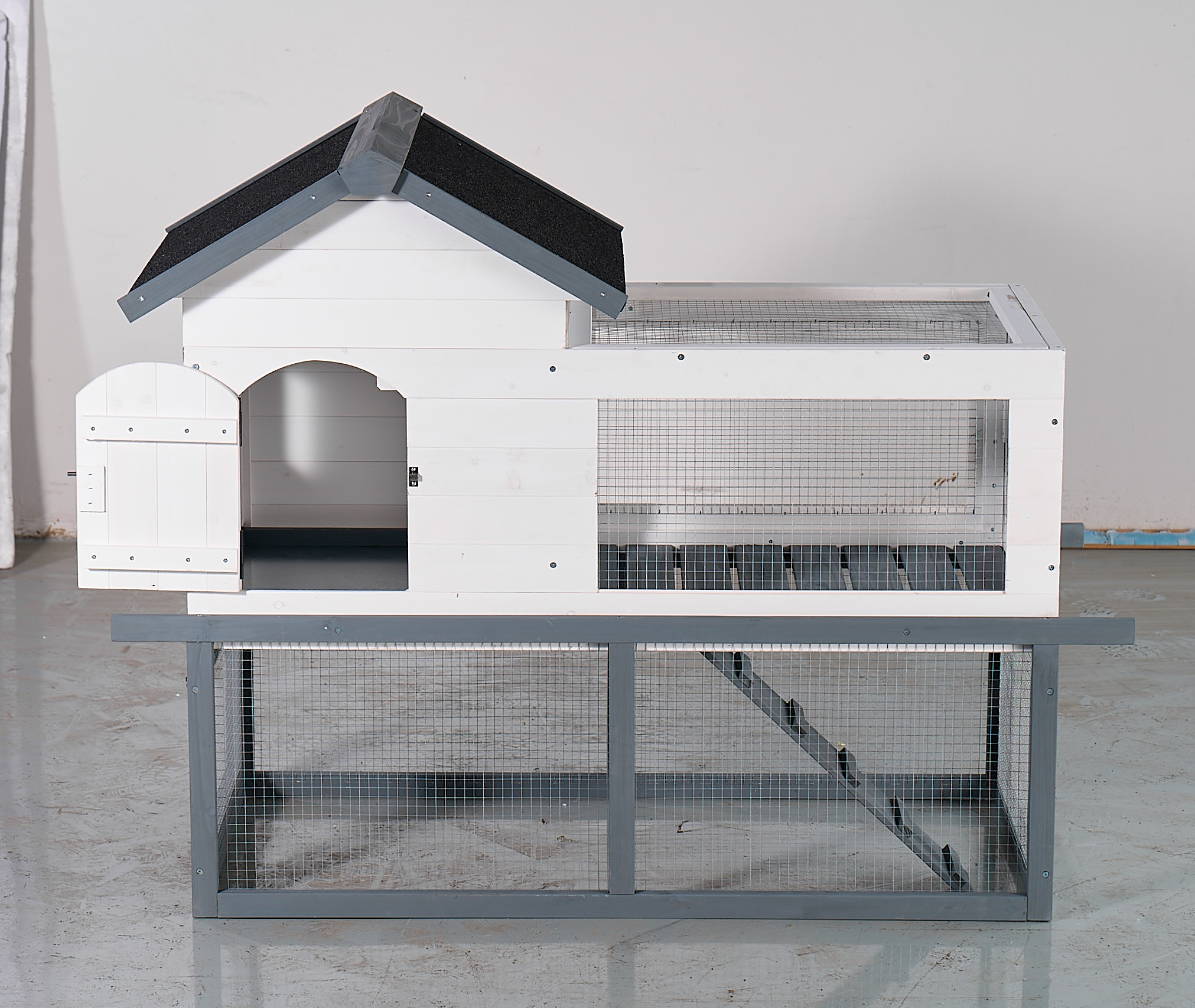53-inch Double-tier Wooden Outdoor Indoor Waterproof Chicken Coop And Rabbit Hutch Complete With A Roof, Stairs, And A Removable Cleaning Tray Suitable For Small To Medium Pets — imagen 3