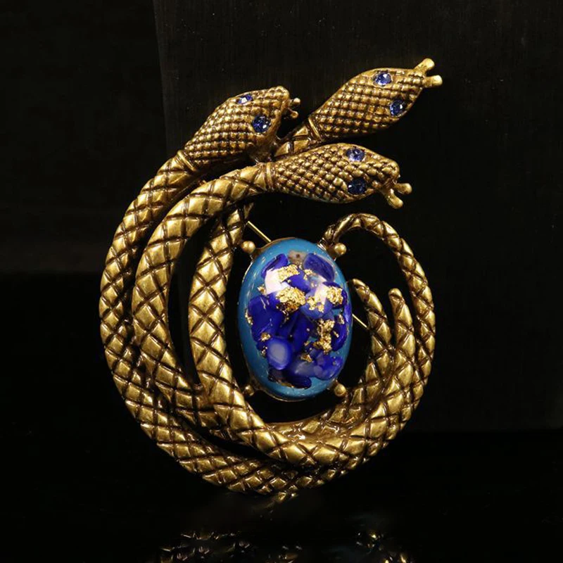 Vintage Creative Snake and Flower spilla gioielli da donna spille regali di gioielli con ciondoli per feste — image 4