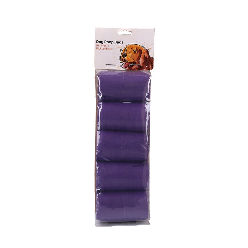 Biodegradable purple pet vest bag with roll up pet garbage bag and fecal collection bag — image 3