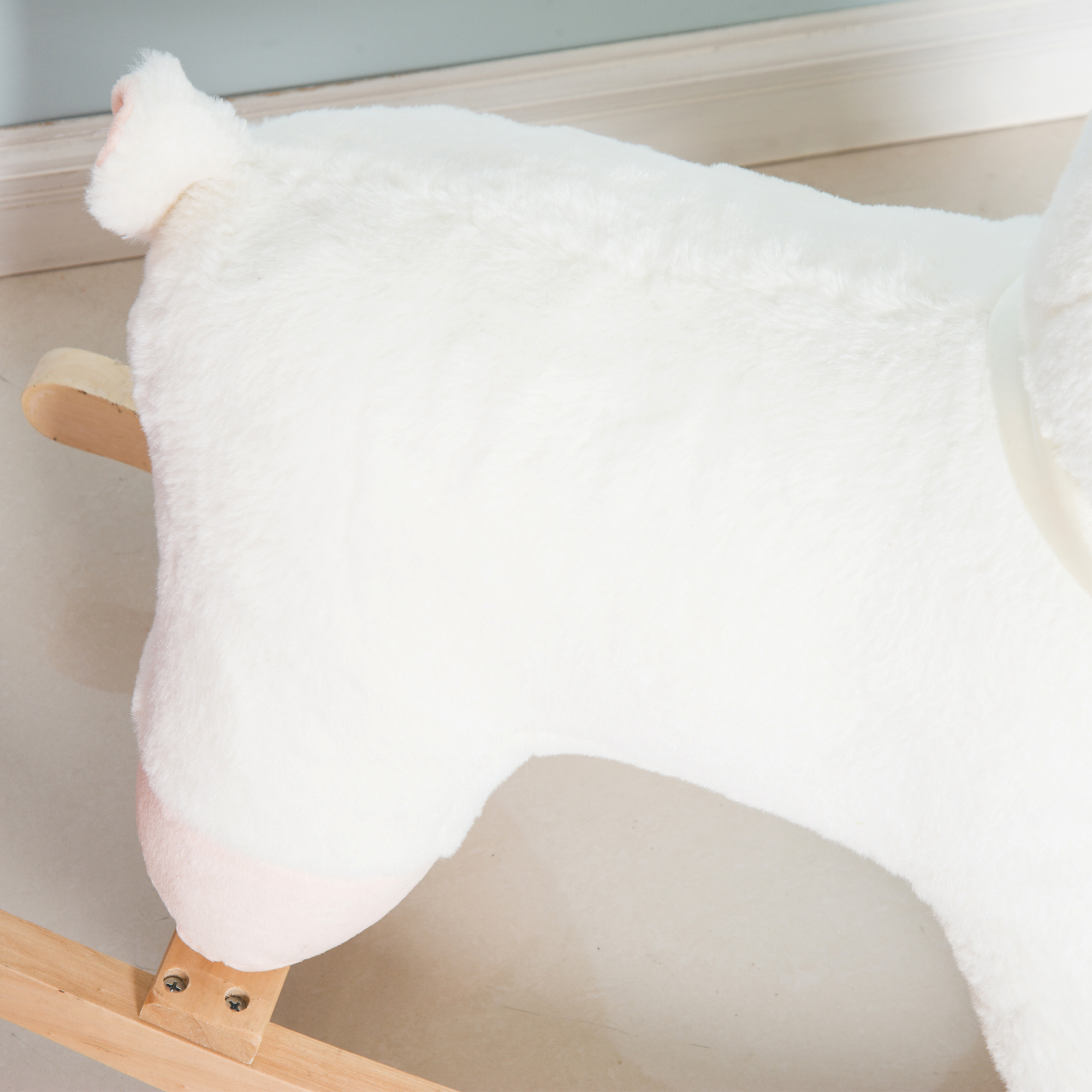 Caballo de Madera con Oveja Llameante, Juguetes para Niños, Animación Plush Segura — imagen 5