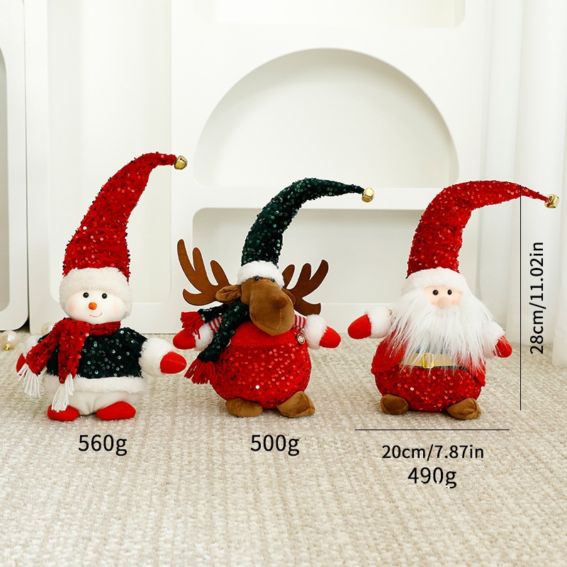Standalone Christmas Standing Stretch Dolls, Hotel Window Display Snowman Reindeer Plush Toys Decorations — image 18